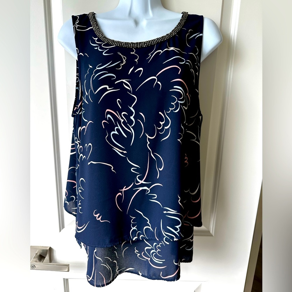 Juicy Couture blue blouse L with bling!